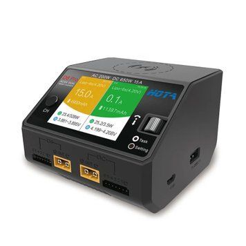 Розумний зарядний пристрій HOTA D6 Pro Dual Smart Charger (AC 200W / DC 650W) для LiPo/Li-ion акумуляторів kd72401 фото