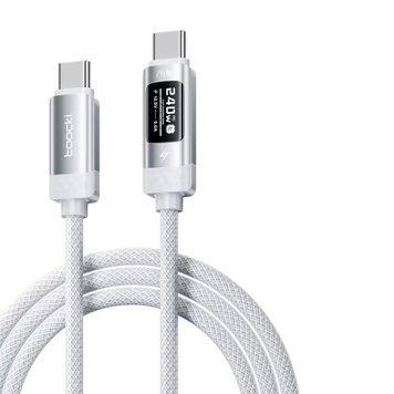 Кабель Toocki X111 Type-C to Type-C 240W с OLED-дисплеем, 2м, Белый kd72503 фото
